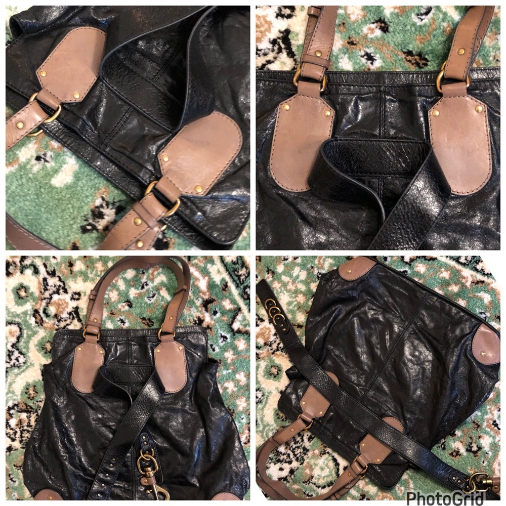 Chloe AUTHENTIC Large Black Leather Clasp Front Bag - Picture 5 of 16